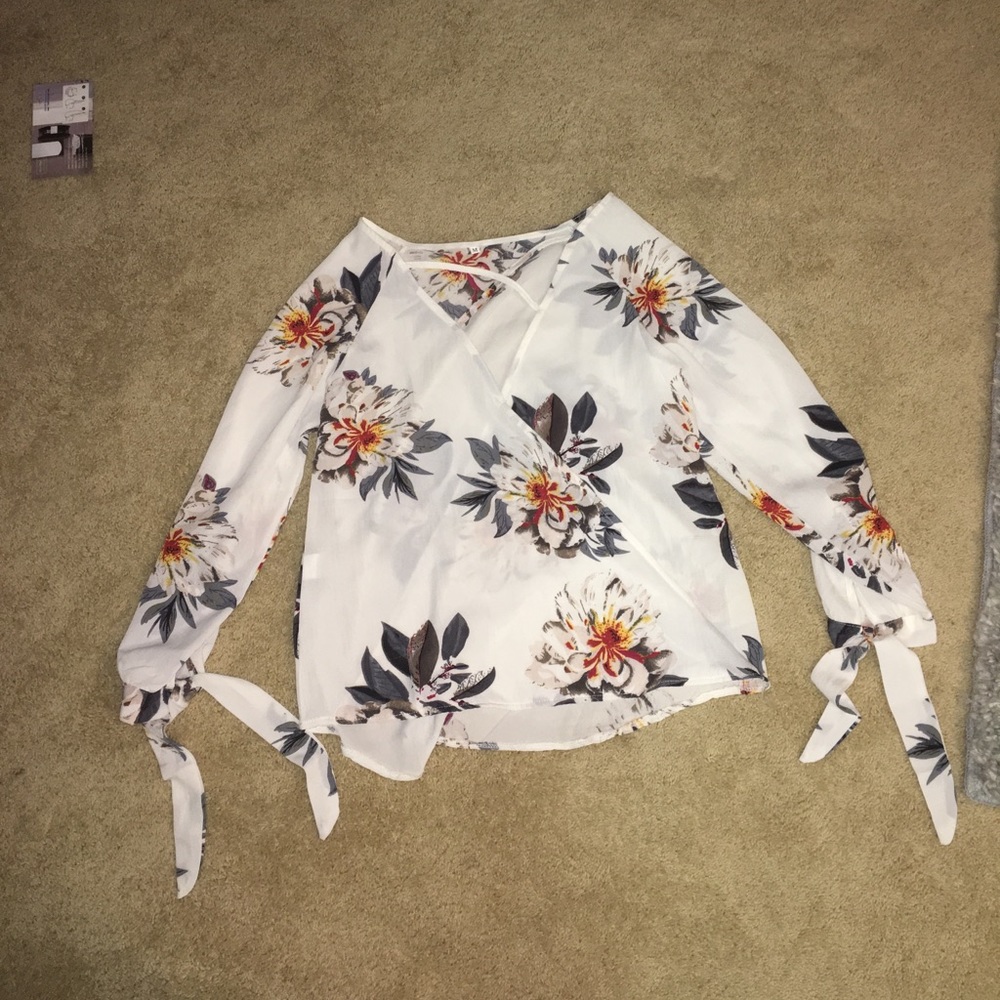 Floral wrap shirt
